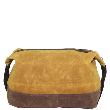 Waxed Cotton Dopp Kit in Mustard