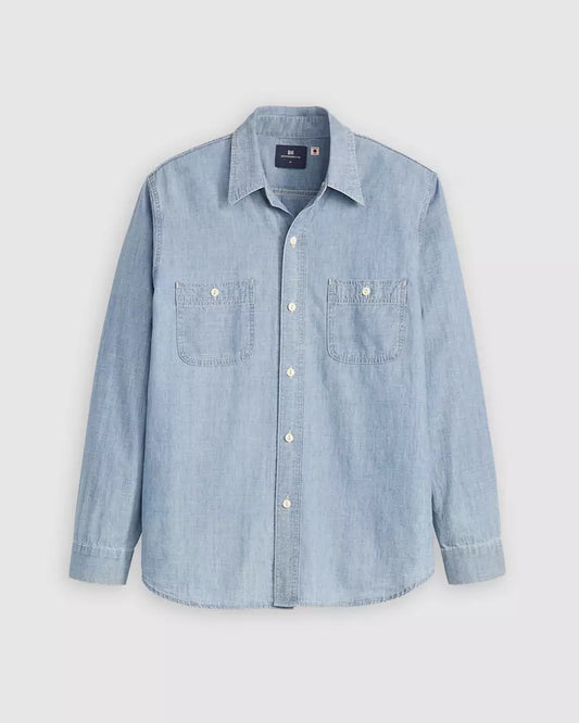 Blue Tab Work Shirt in Light Chambray