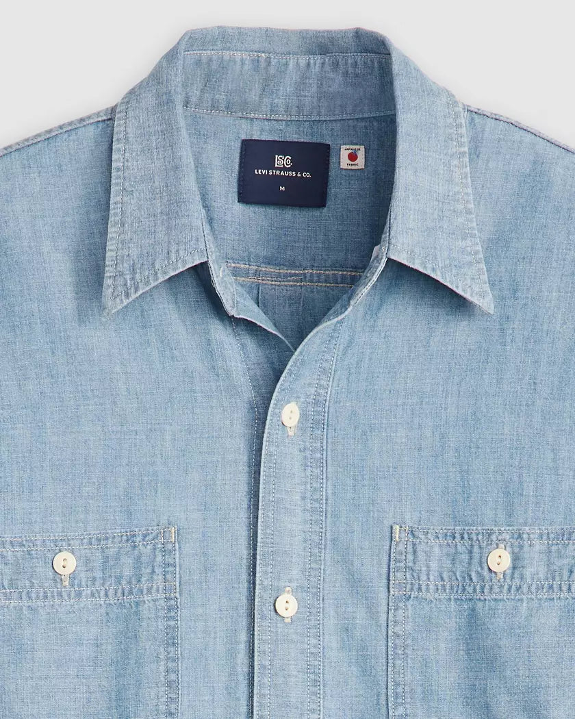 Blue Tab Work Shirt in Light Chambray