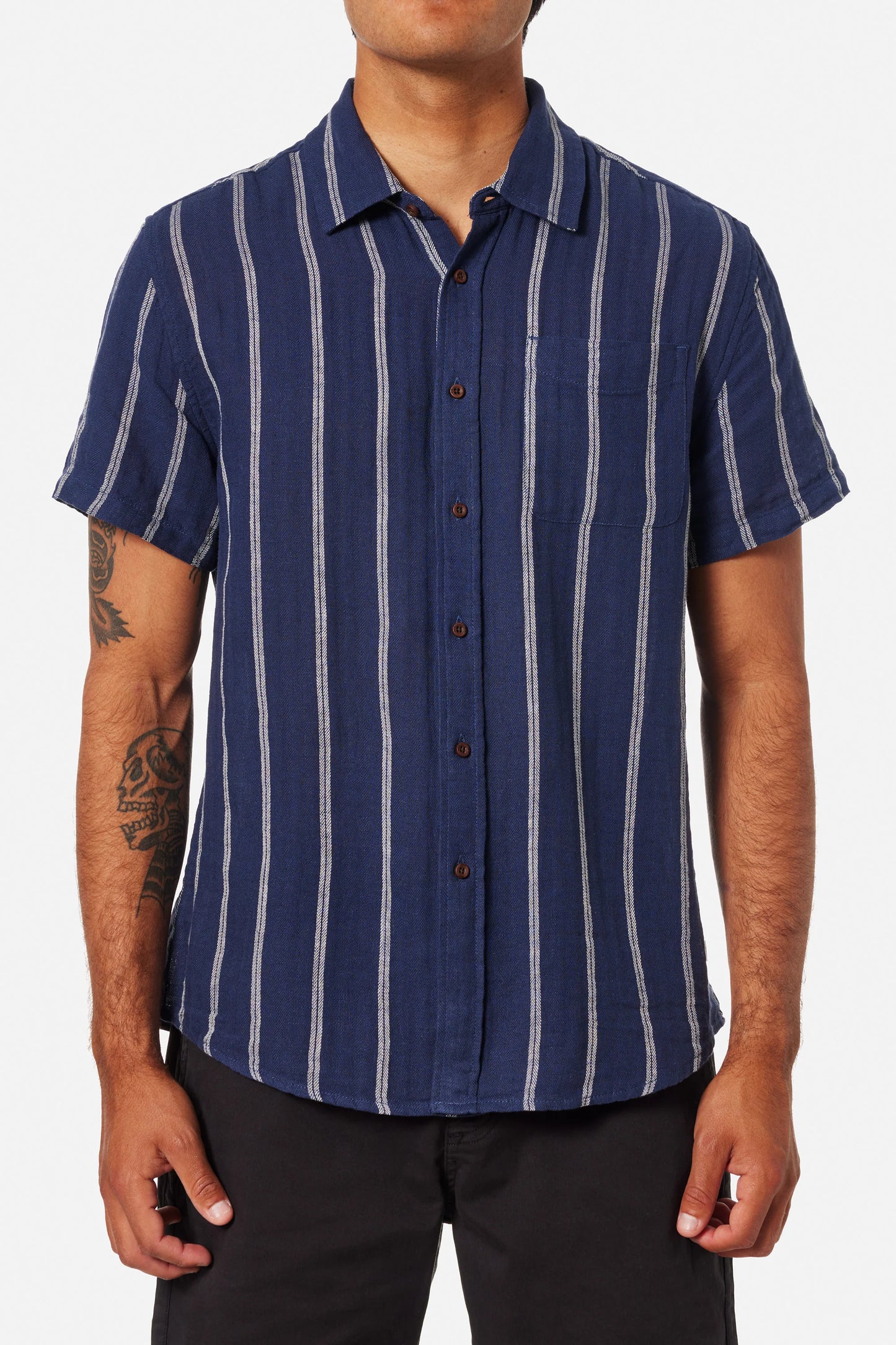 Alan Stripe Shirt in Indigo