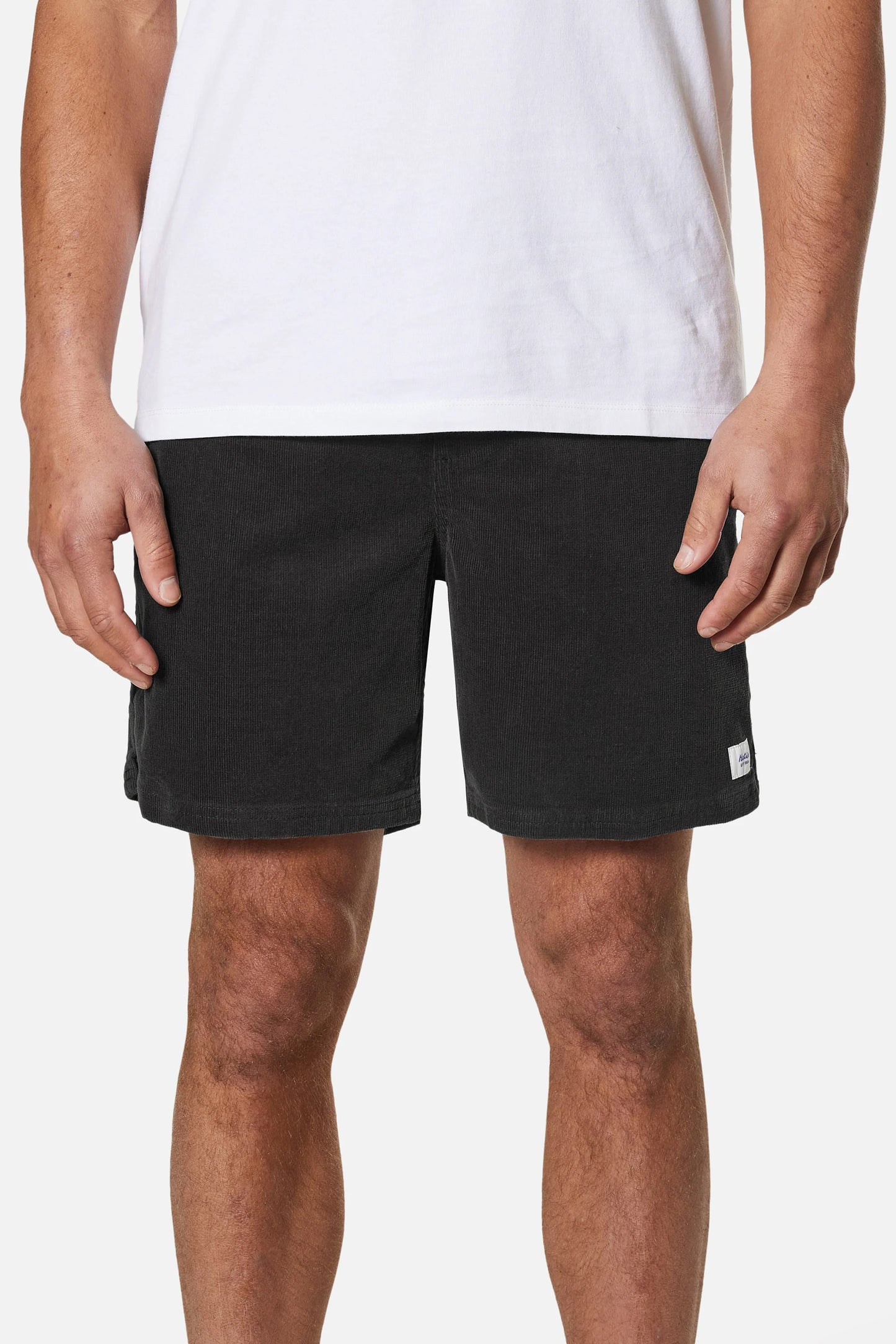 Cord Local Shorts in Black Wash