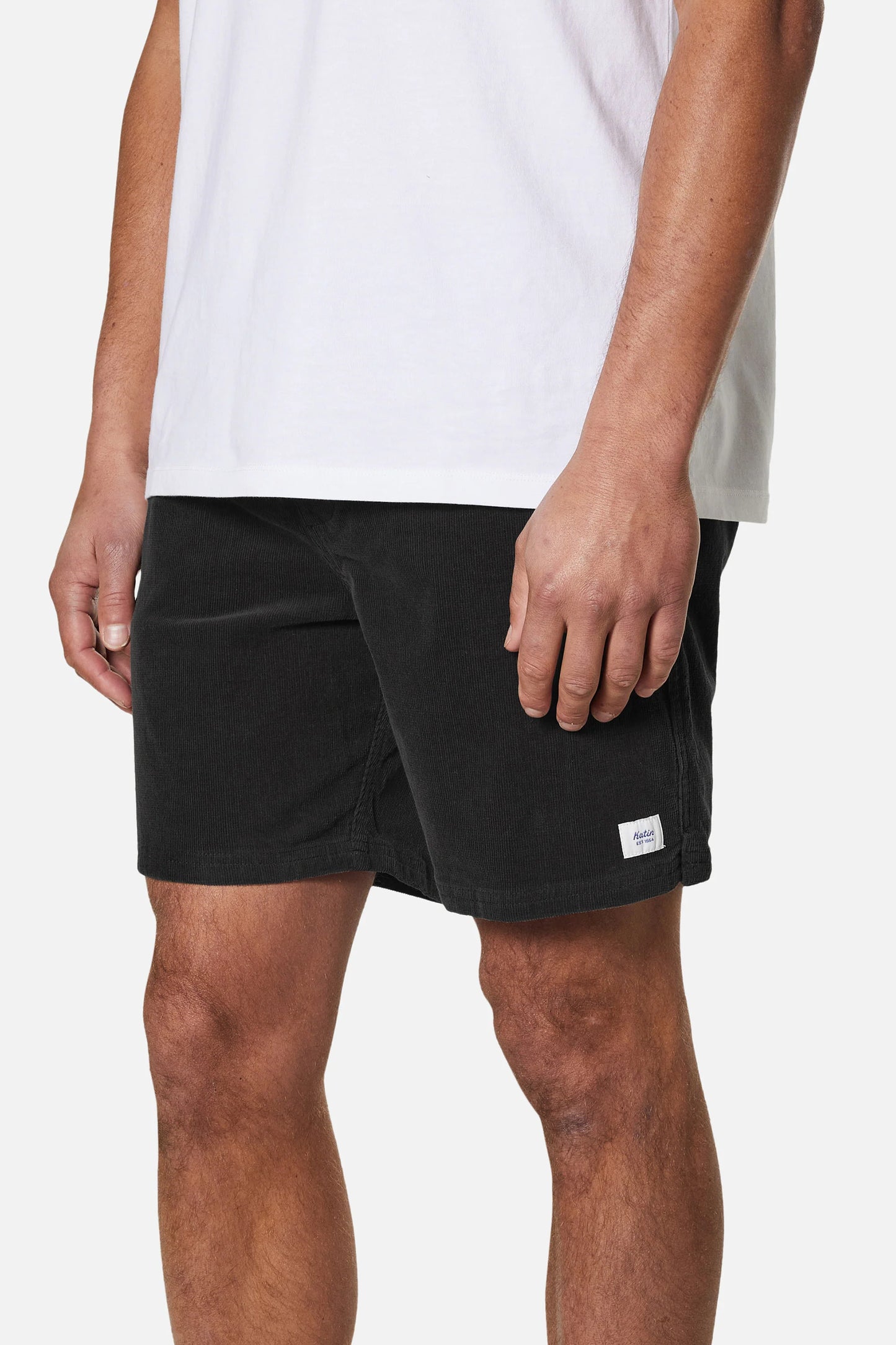 Cord Local Shorts in Black Wash