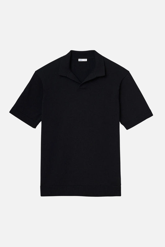 Sherman Knit Polo in Black