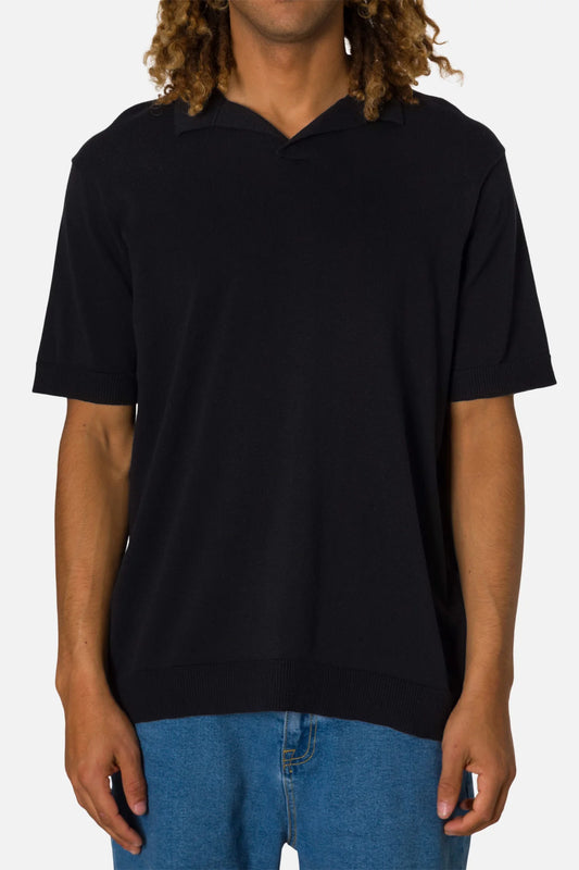 Sherman Knit Polo in Black