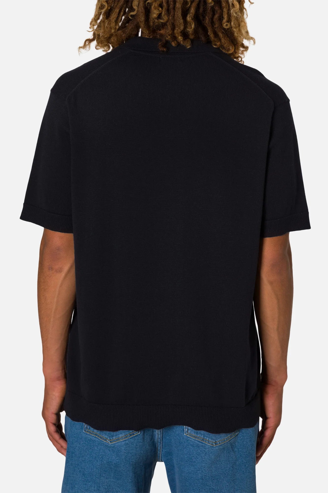 Sherman Knit Polo in Black