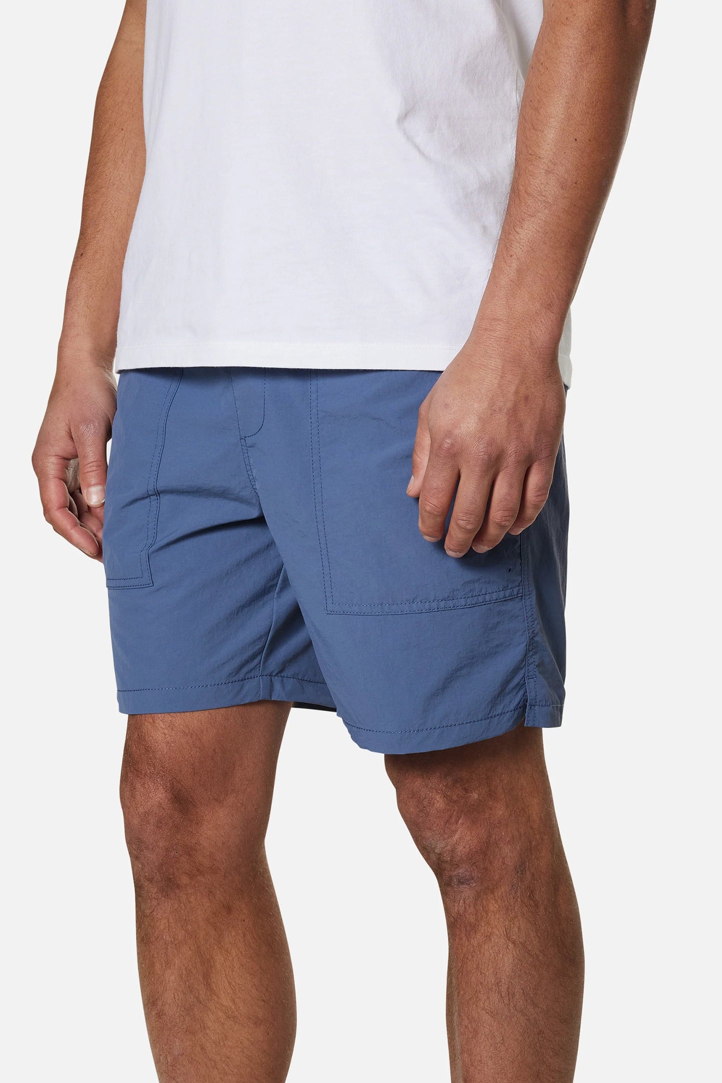 Trails Nylon Shorts in Washed Blue