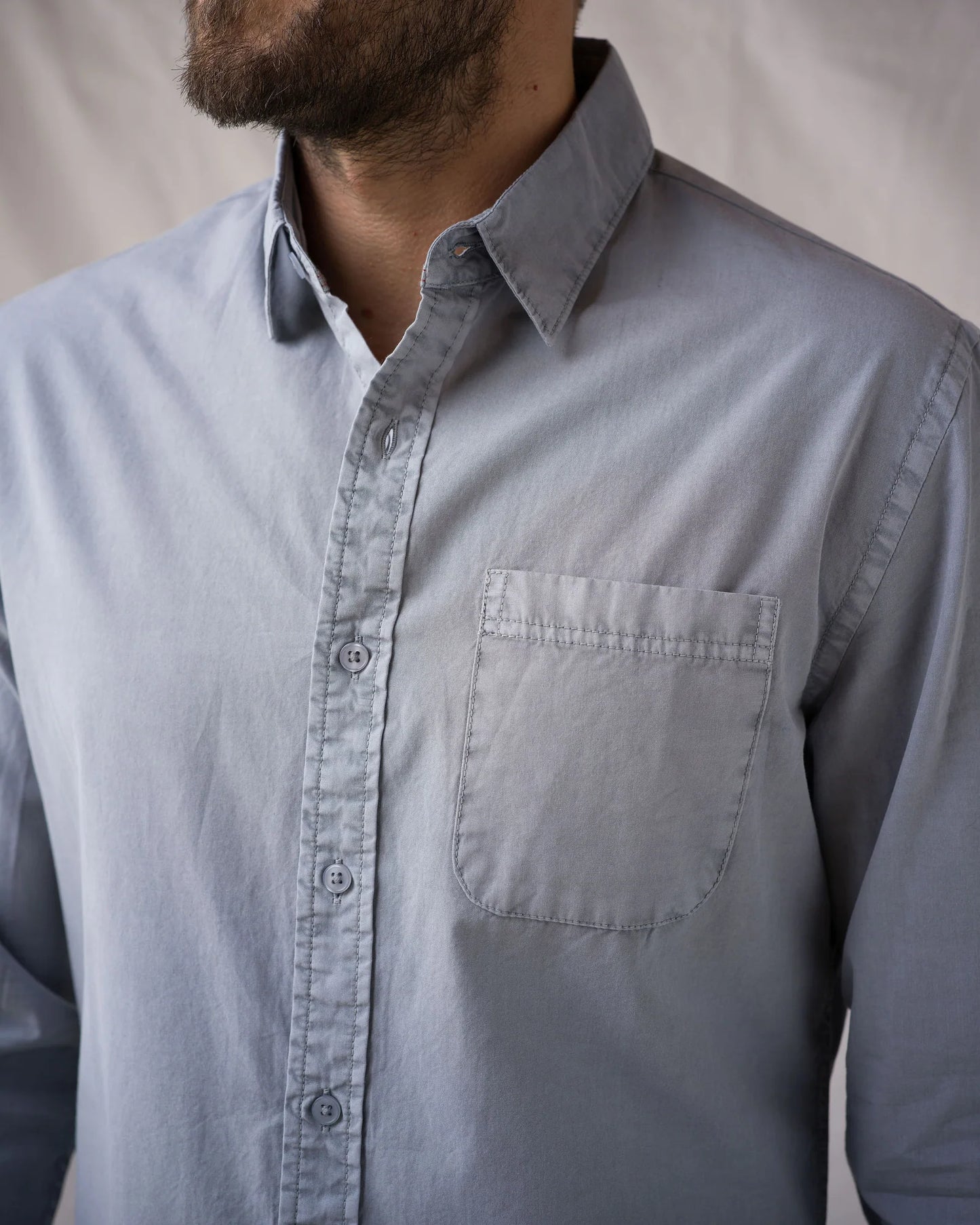 Tailored Poplin Shirt in Slate Vintage