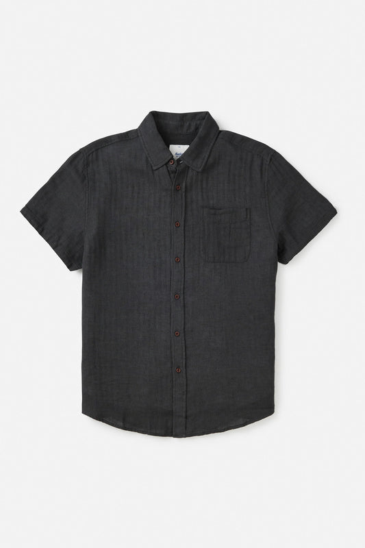 Alan Solid Shirt in Black Wash