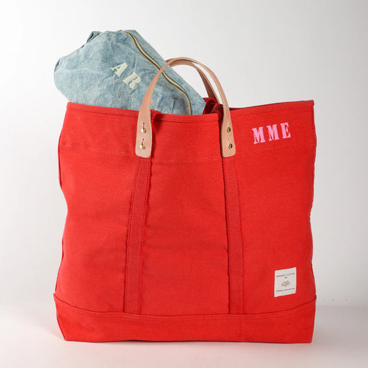 Large East West Tote in Persimmon