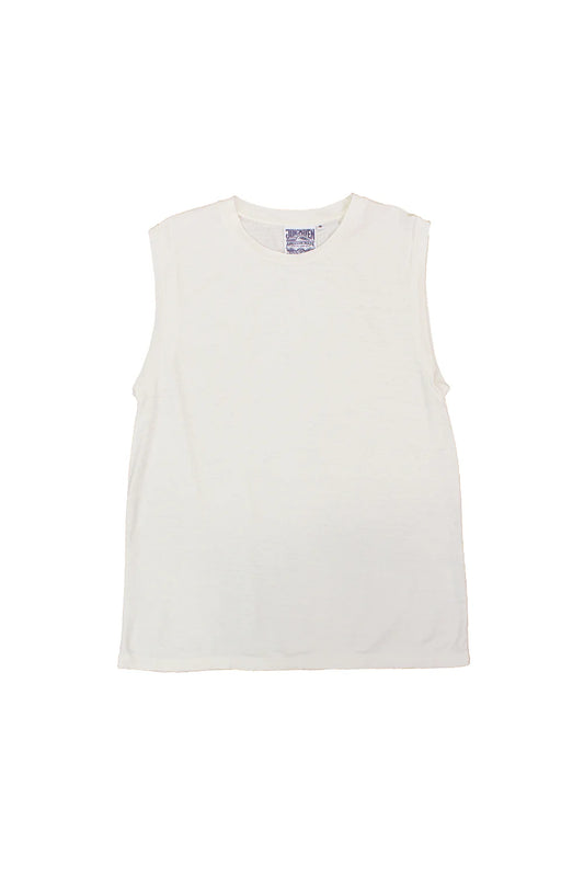 Malibu Muscle Tee in Washed White