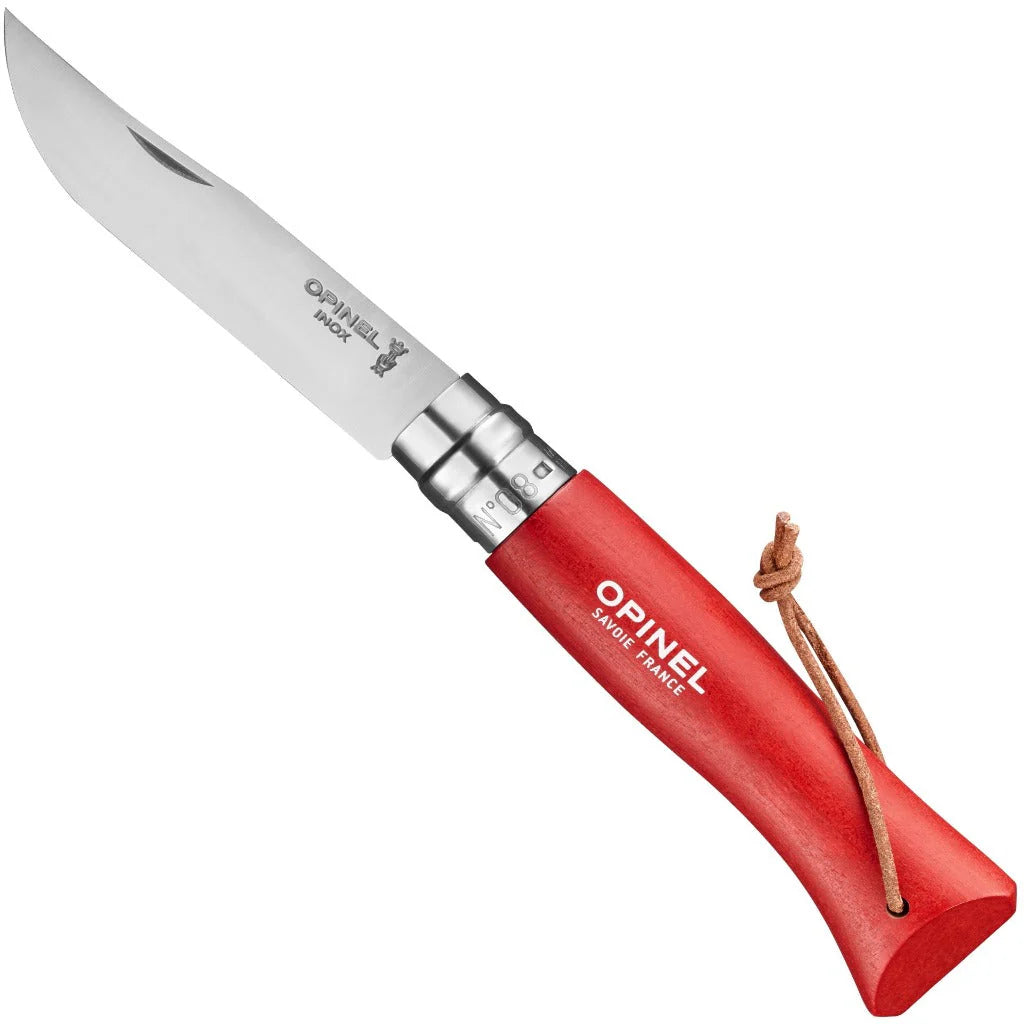 No.8 Stainless Folding Knife in Red