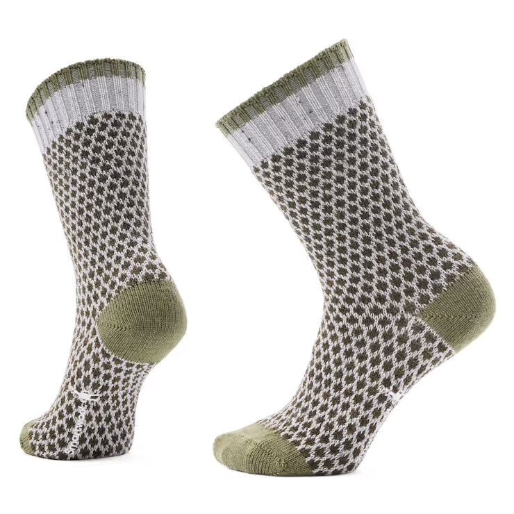 Everyday Popcorn Polka Dot Full Cushion Socks in Winter Moss