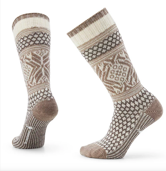 Everyday Popcorn Snowflake Pattern Full Cushion Crew Socks in Moonbeam