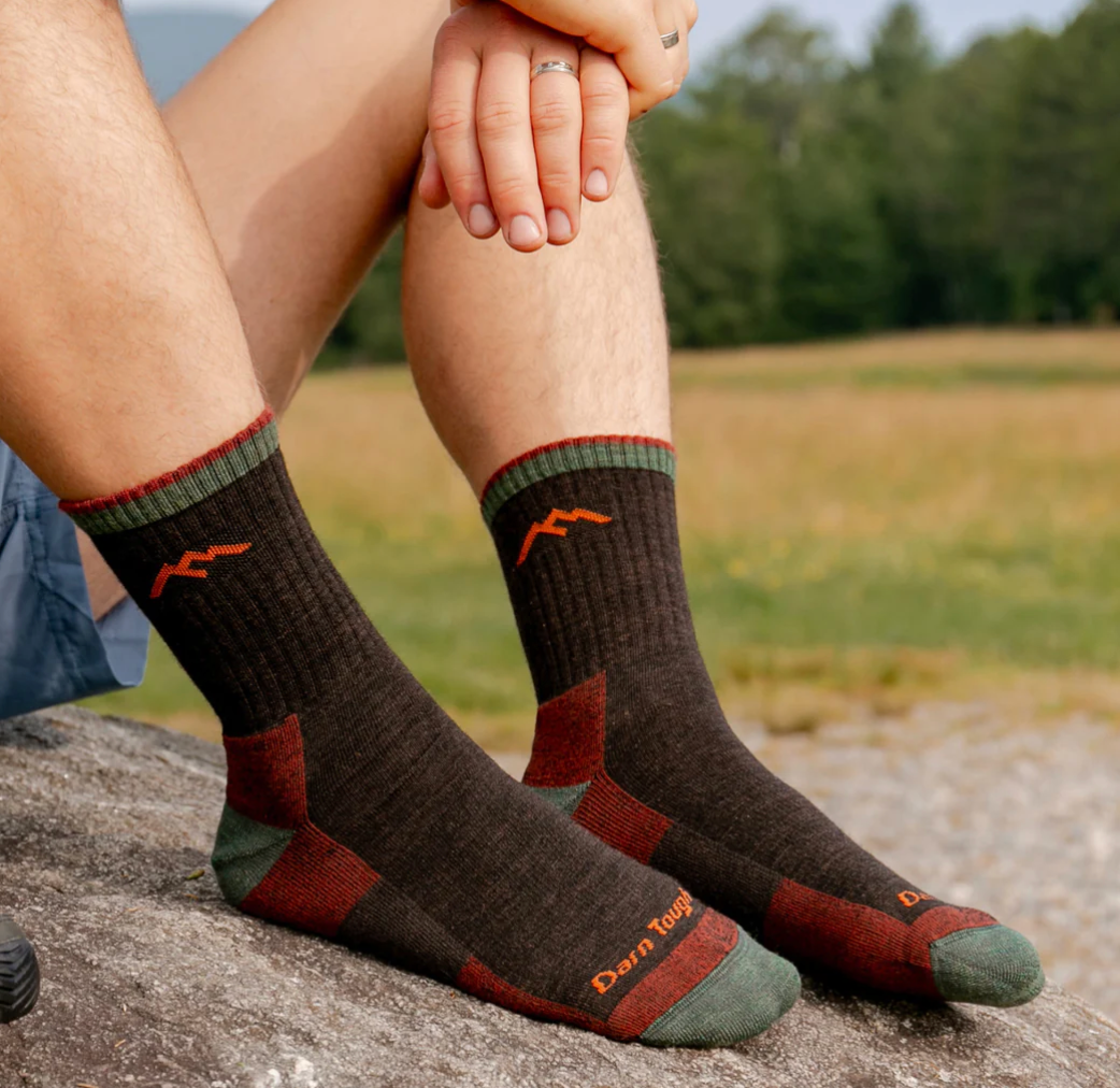 Hiker Micro Crew Midweight Hiking Socks in Walnut