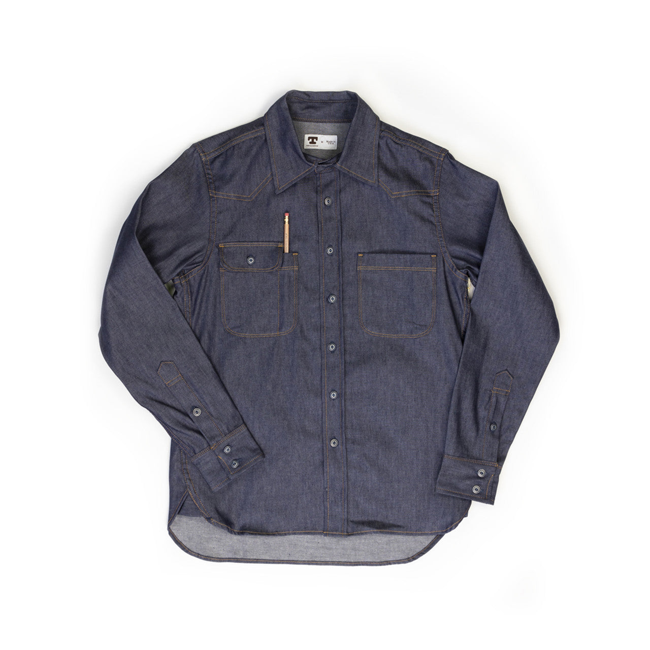 Button Down Topper Work Shirt in Selvedge Denim