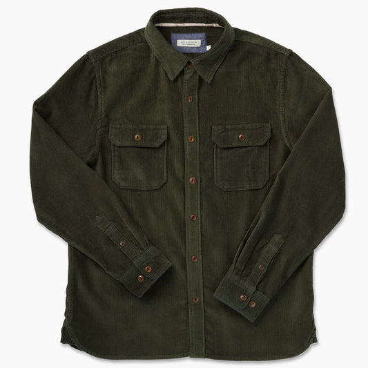 Corduroy Utility Shirt in Hunter Green