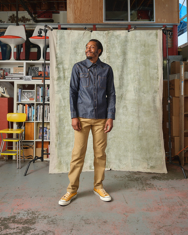 Button Down Topper Work Shirt in Selvedge Denim