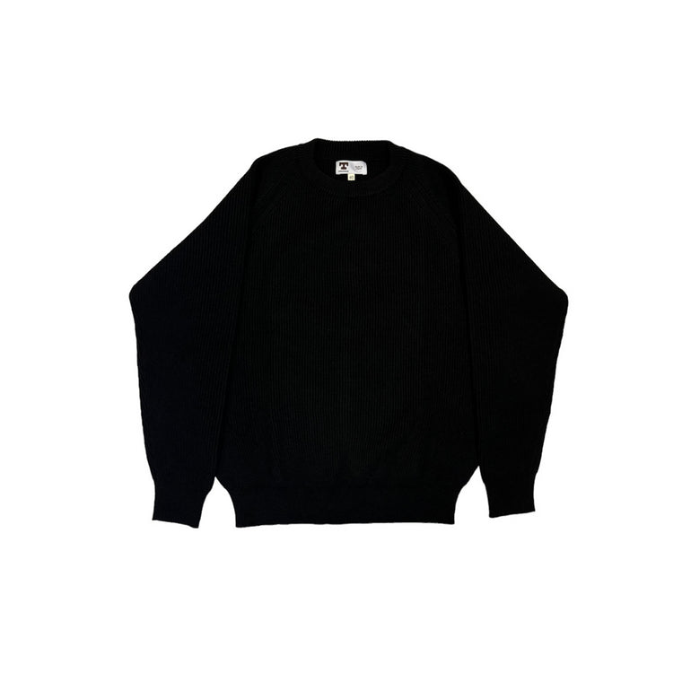 Wool Crewneck Sweater in Black