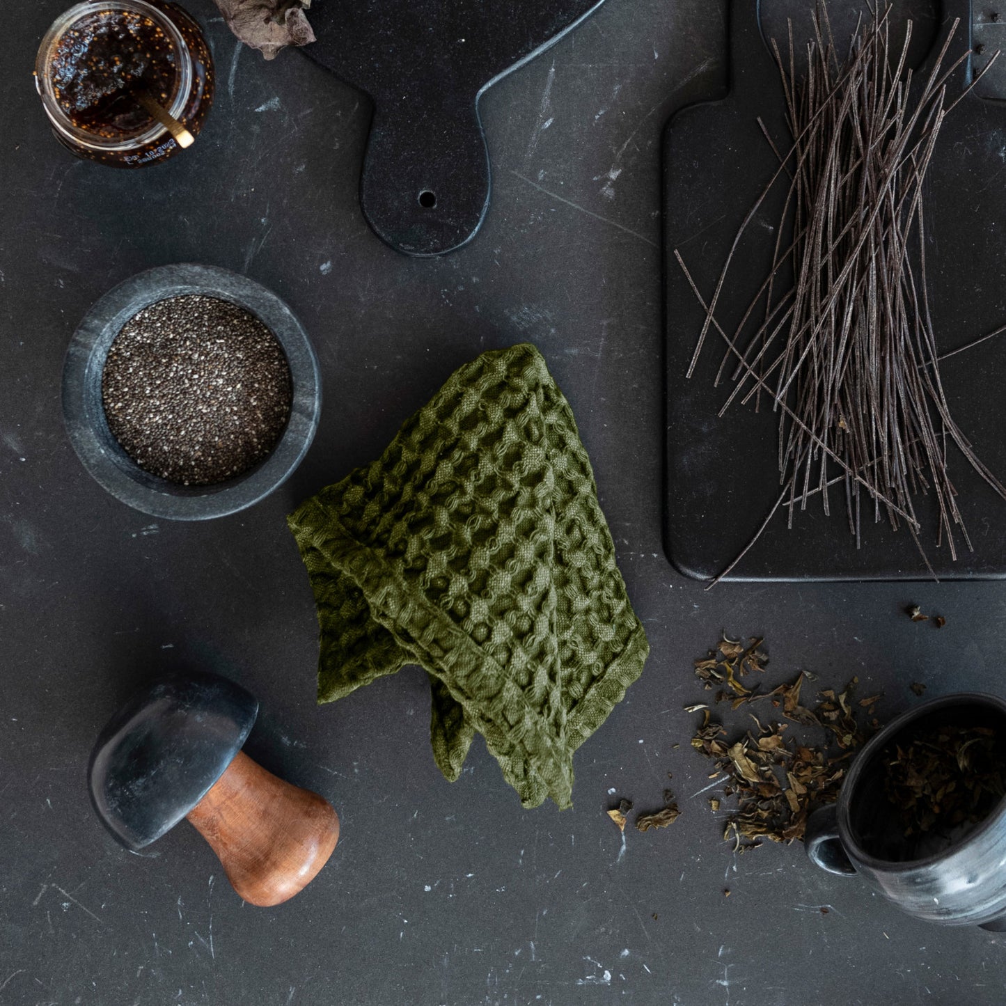 Stonewashed Cotton Waffle Weave Dish Cloths