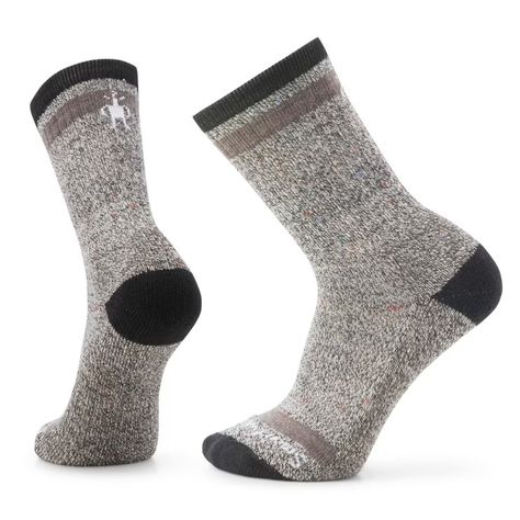 Everyday Larimer Crew Socks in Black/Taupe Heather