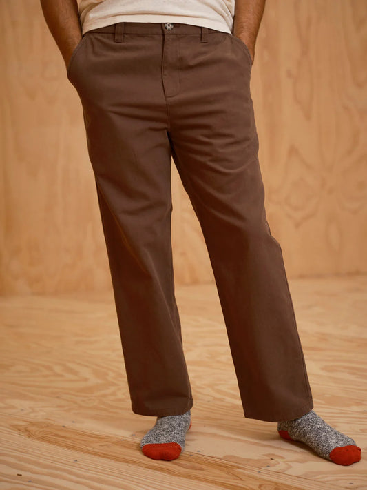 Boat Pants in Brown Brushed Canvas