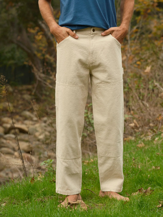 Canvas Work Pants in Natural