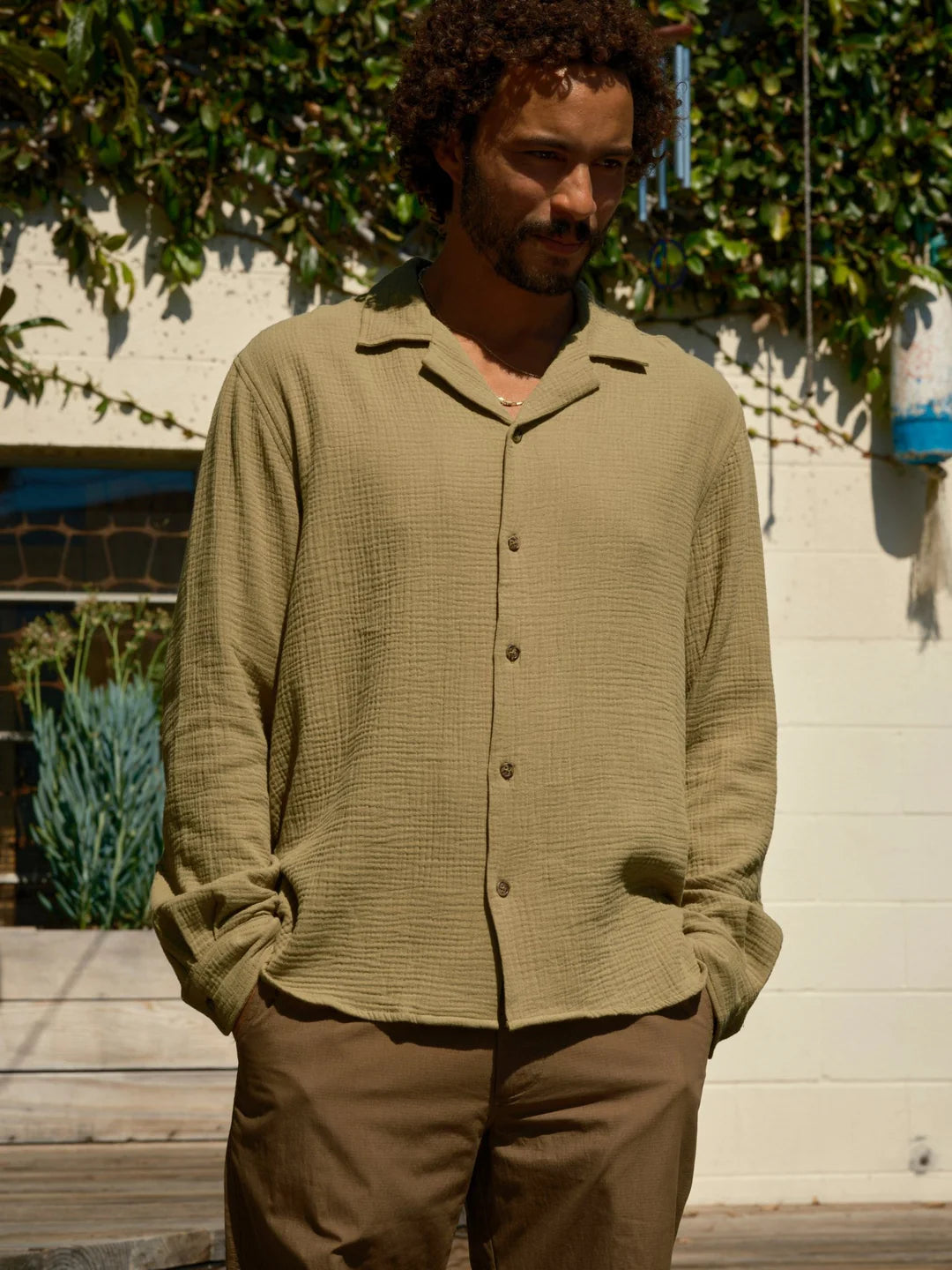 Cosmo Long Sleeve Shirt in Moss Green