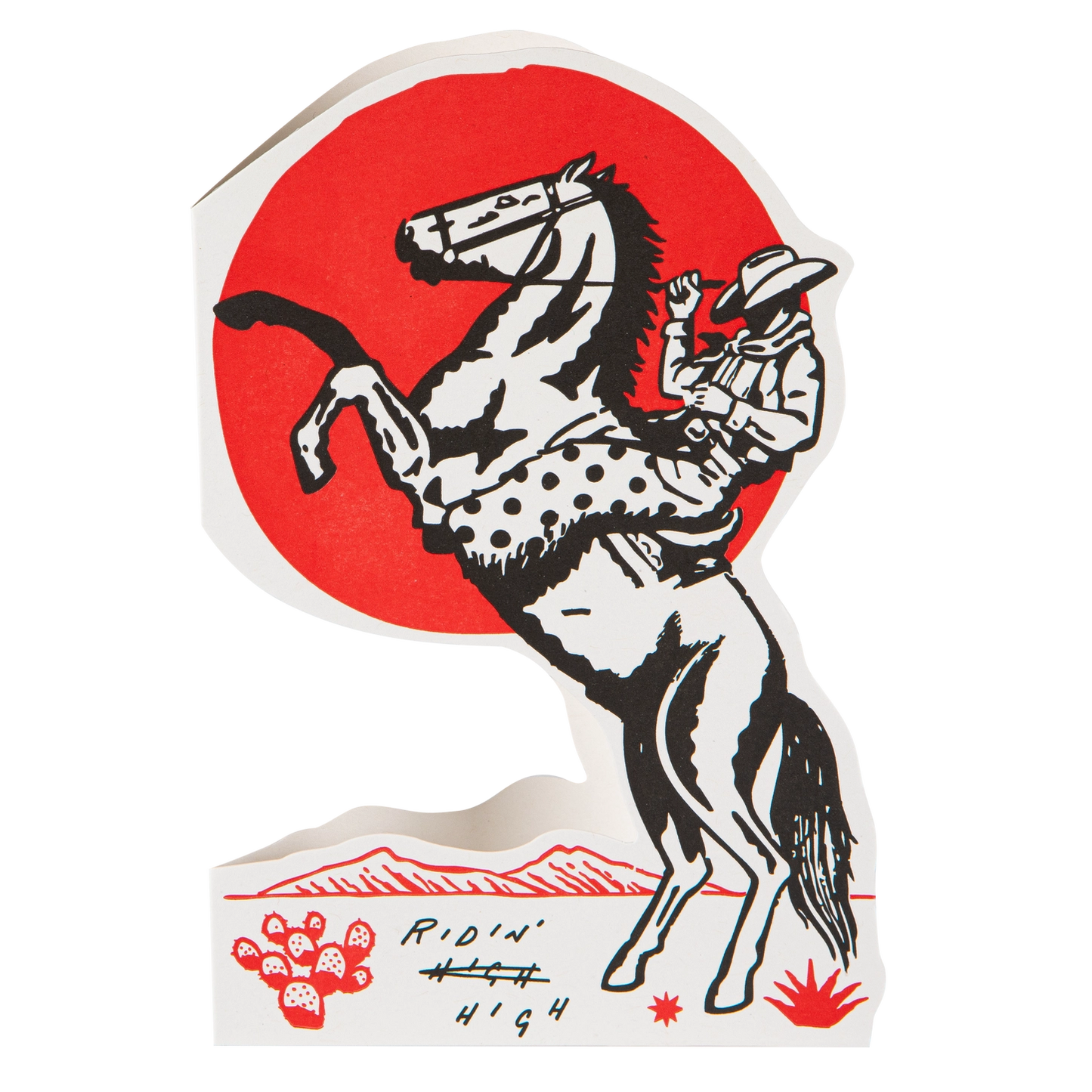 Ridin' High Cowboy Cut-Out Greeting Card