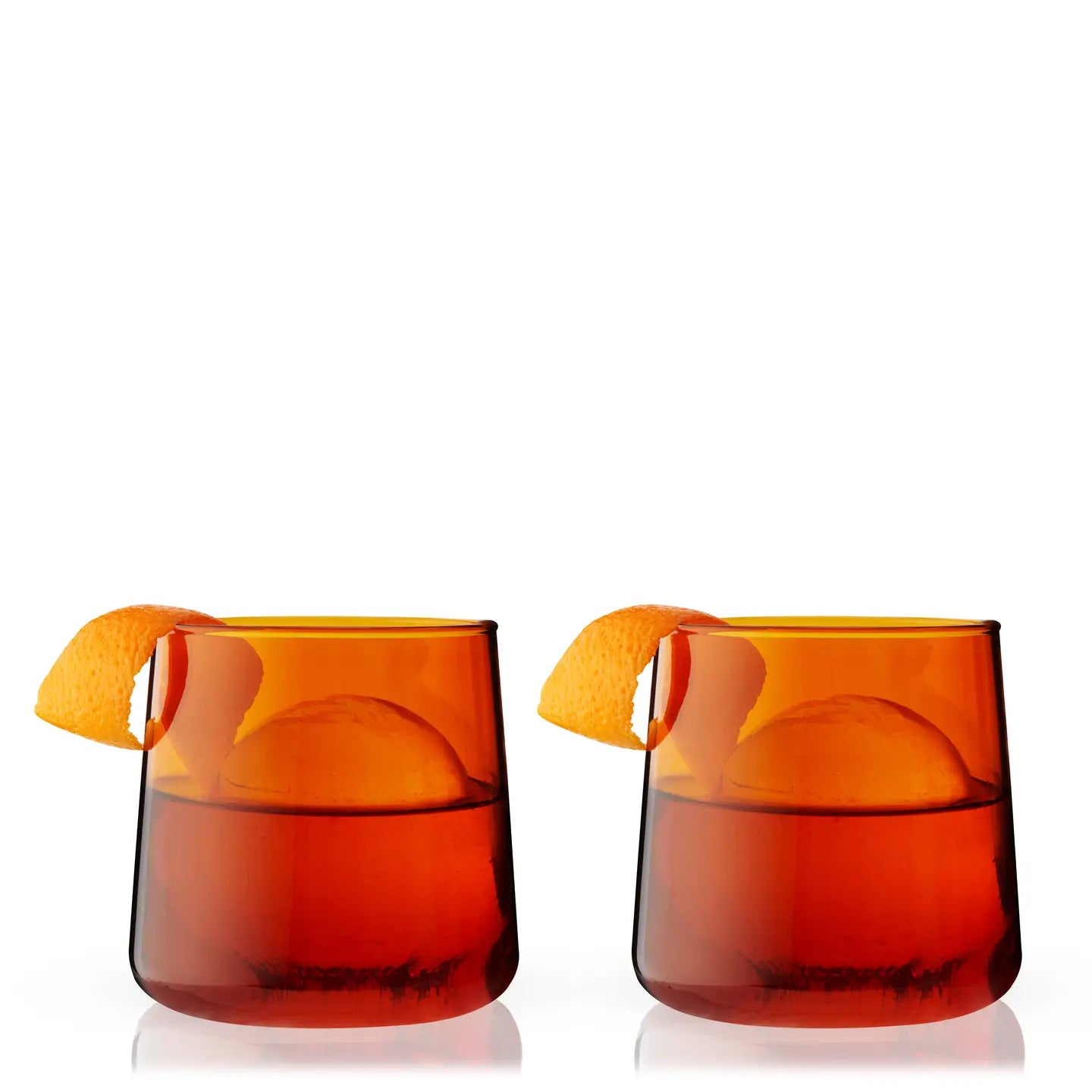 Aurora Cocktail Tumblers in Amber, Set of 2