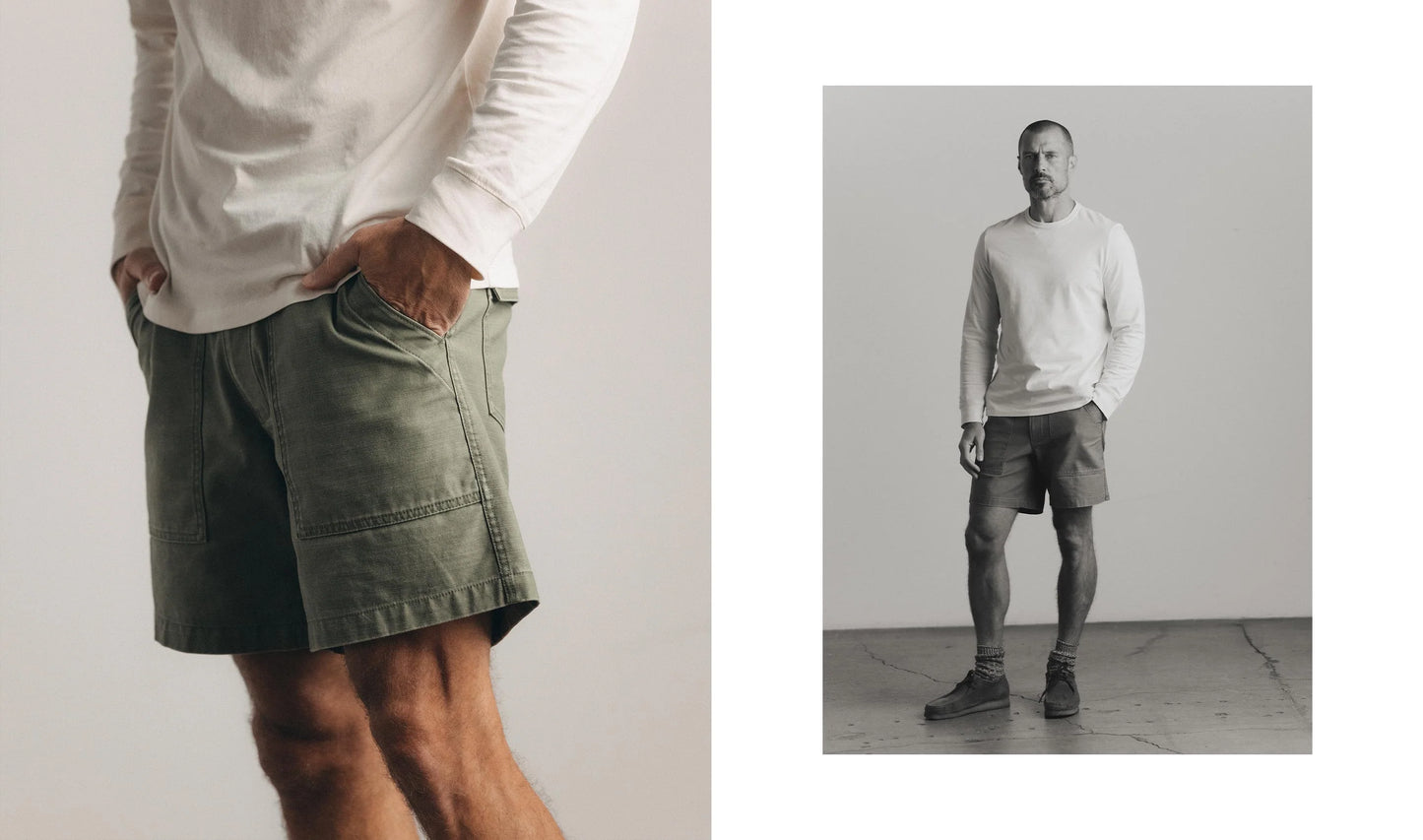 The Surplus Short in Field Olive Reverse Sateen