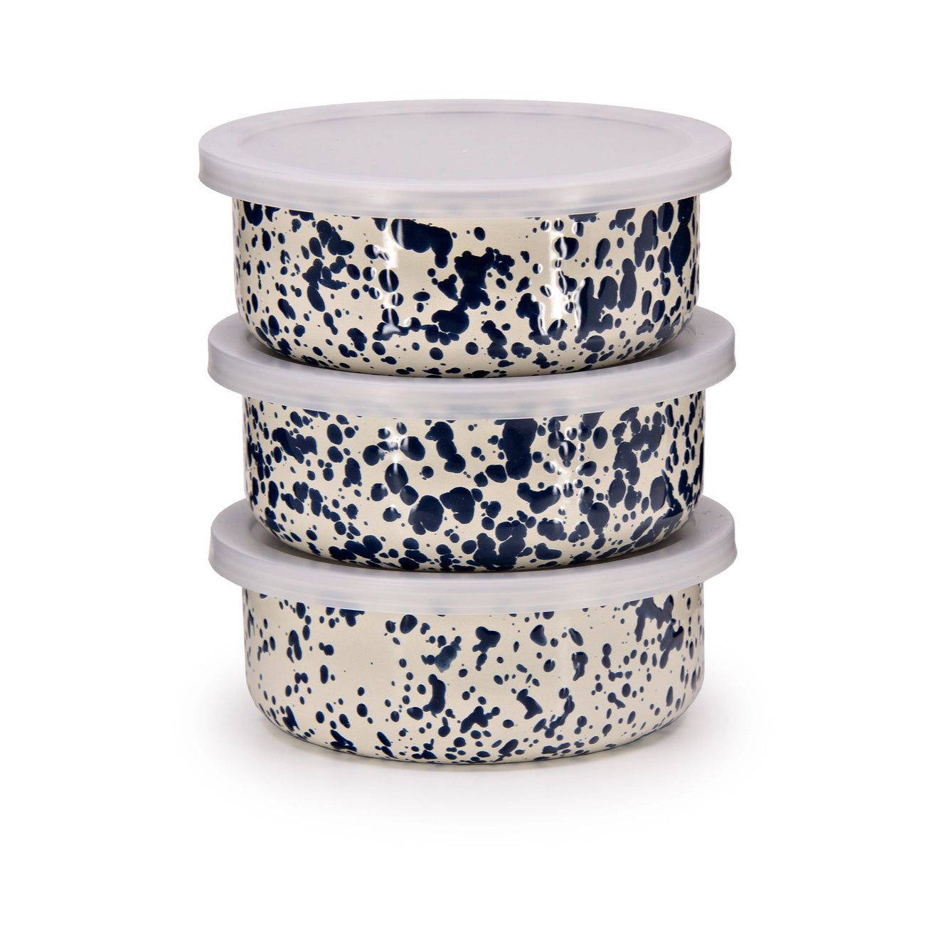 Small Storage Bowl in Navy and Cream