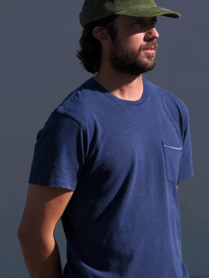 Hemp Pocket Tee in Indigo