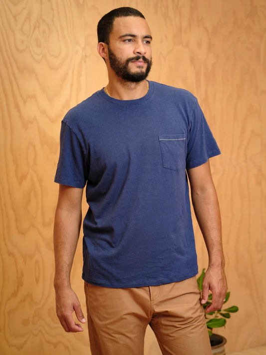 Hemp Pocket Tee in Indigo