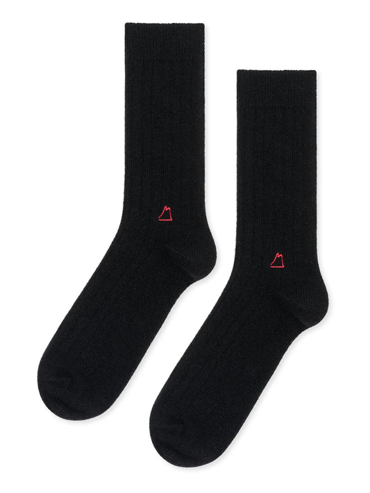 Roma Cashmere Rib Men's Crew, Black