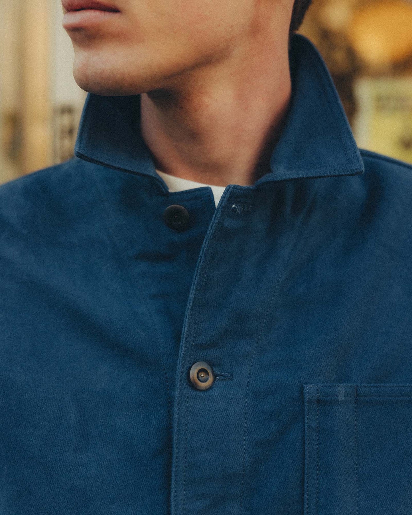 The Ojai Jacket in French Blue Moleskin