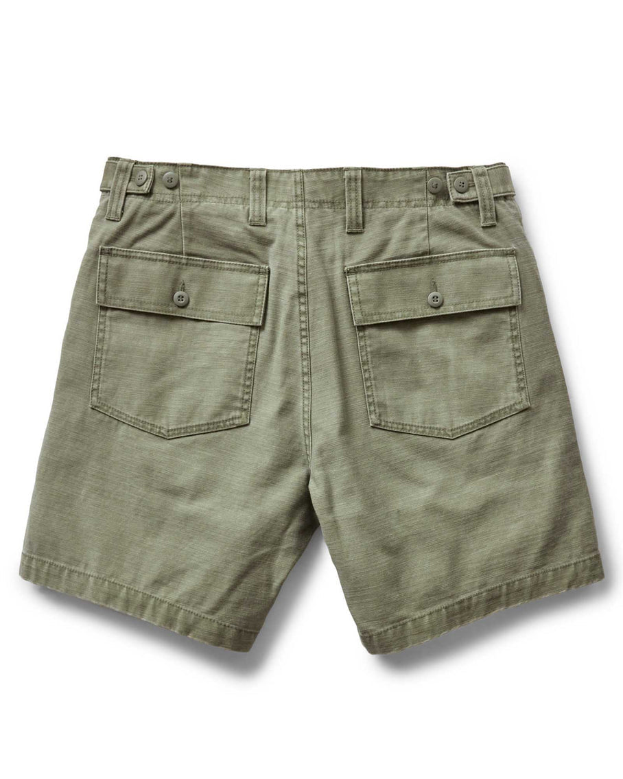 The Surplus Short in Field Olive Reverse Sateen