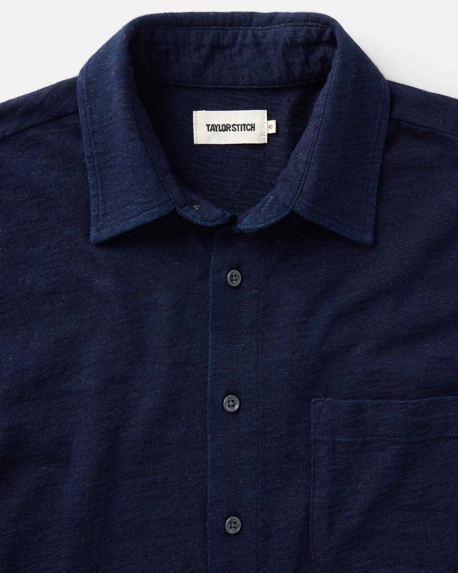 The Short Sleeve California in Rinsed Indigo Slub