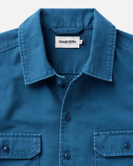 Short Sleeve Mechanic Shirt in Atlantic Ripstop