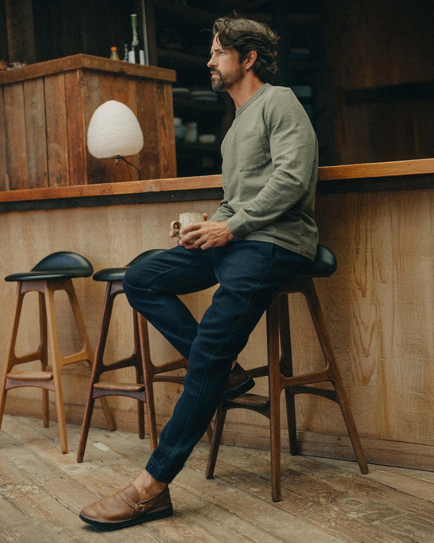 The Après Pant in Rinsed Indigo Sashiko