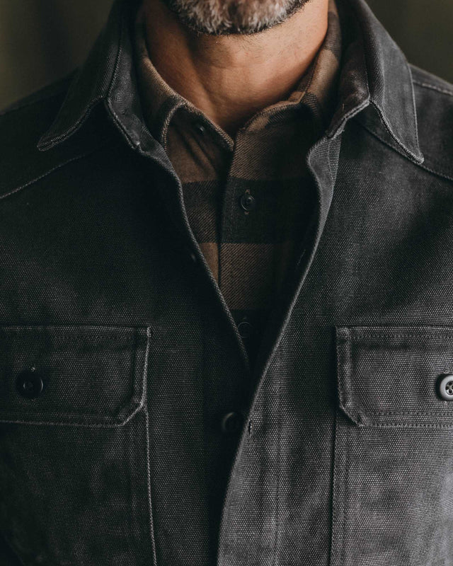Shop Shirt in Coal Chipped Canvas
