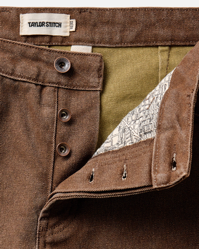 Camp Pant in Aged Penny Chipped Canvas