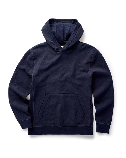 The Après Hoodie in Rinsed Indigo Terry