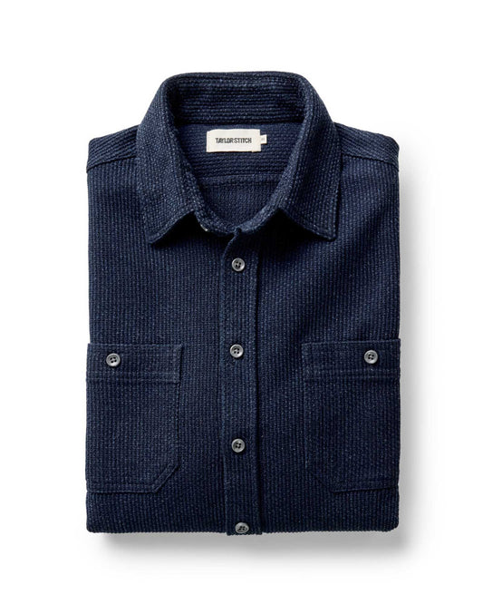The Utility Shirt in Rinsed Indigo Sashiko