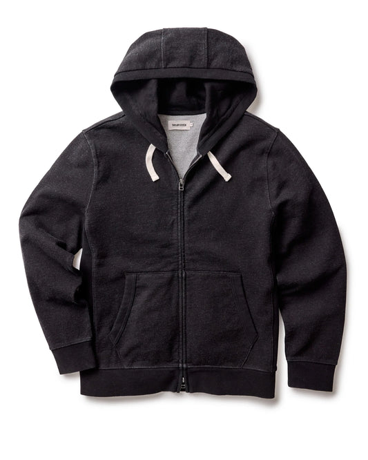 The Après Zip Hoodie in Black Indigo Terry