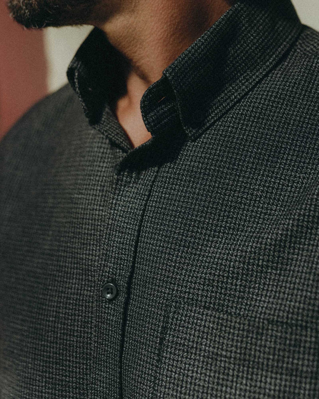 Jack in Coal Jaspe Check Oxford