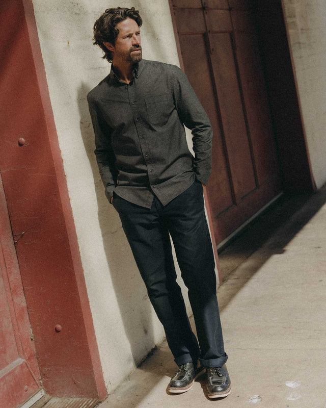Jack in Coal Jaspe Check Oxford