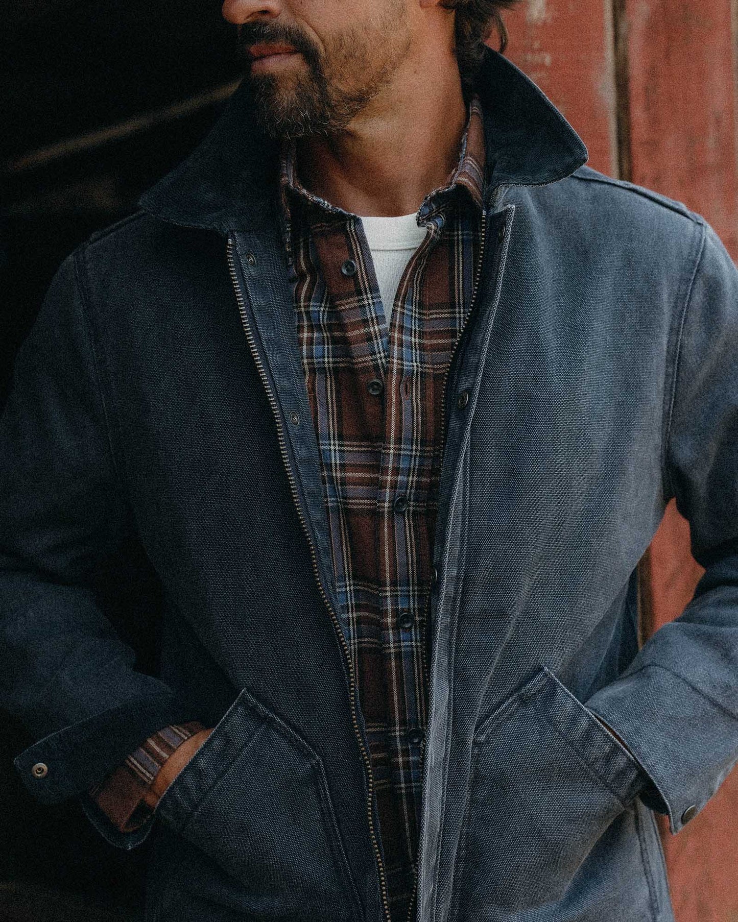 The Workhorse Jacket in Navy Chipped Canvas