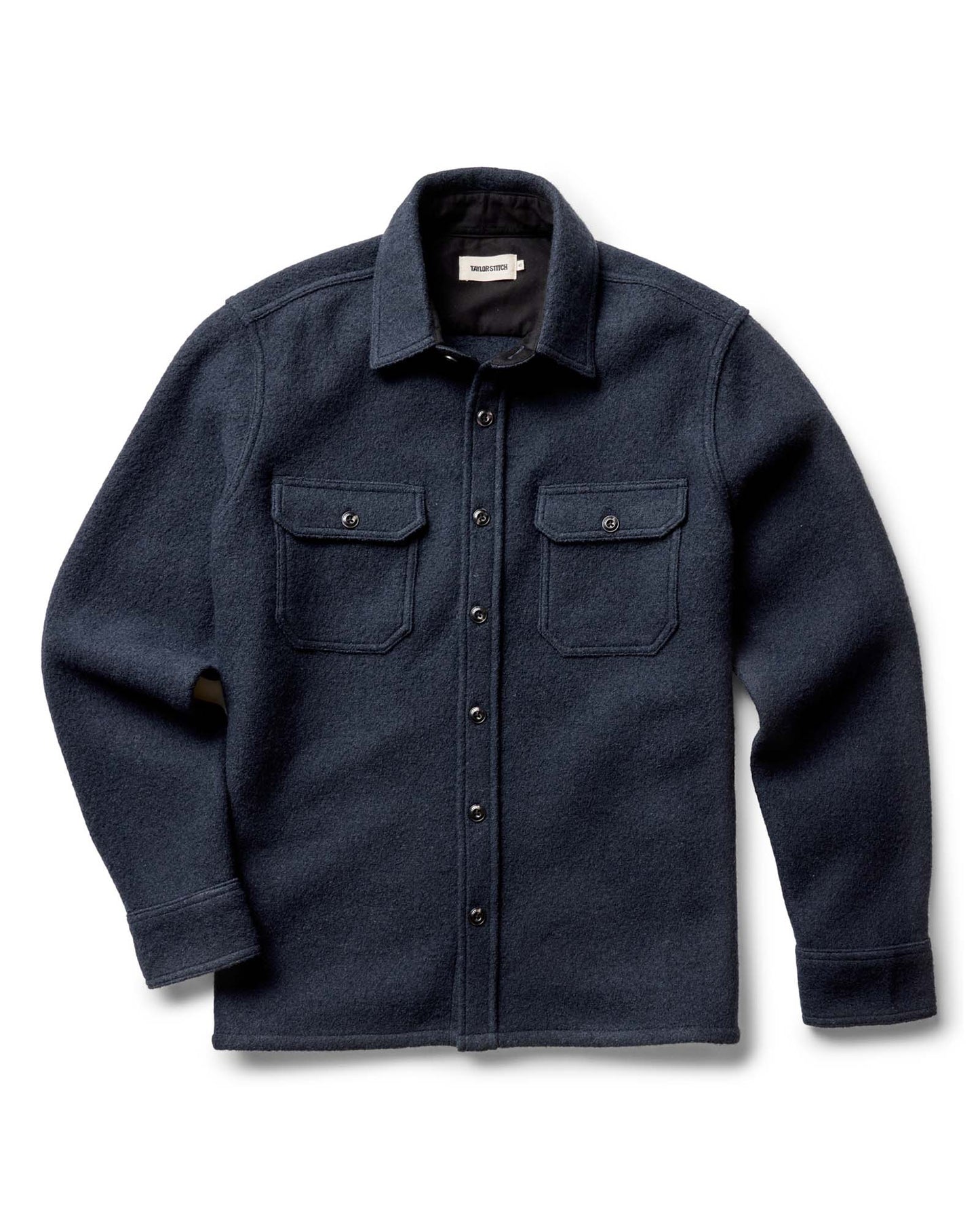 The Connor Overshirt in Dark Navy Boucle