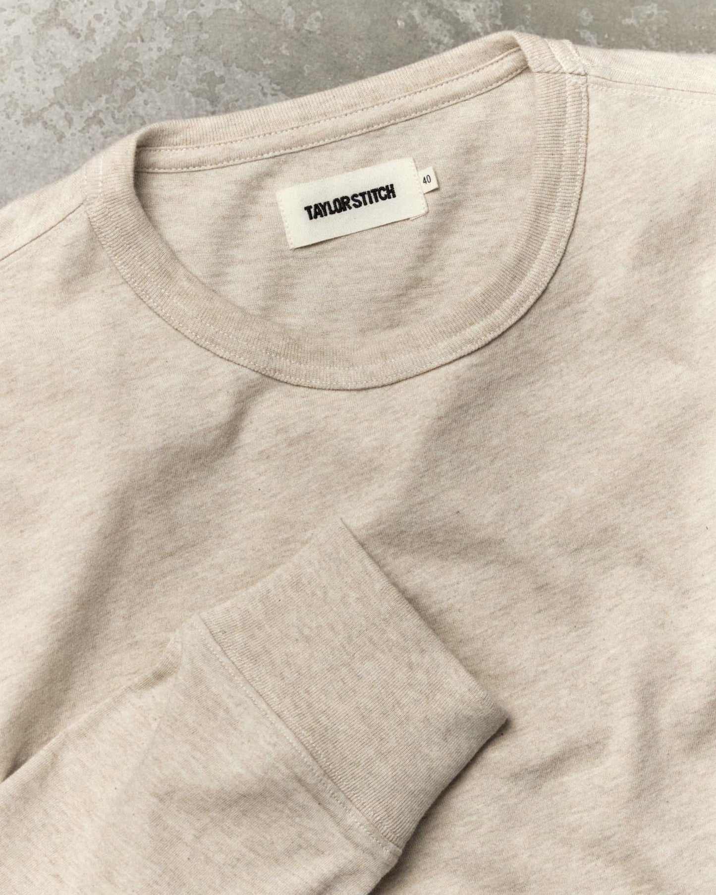 The Organic Cotton Long Sleeve Tee in Heather Oat