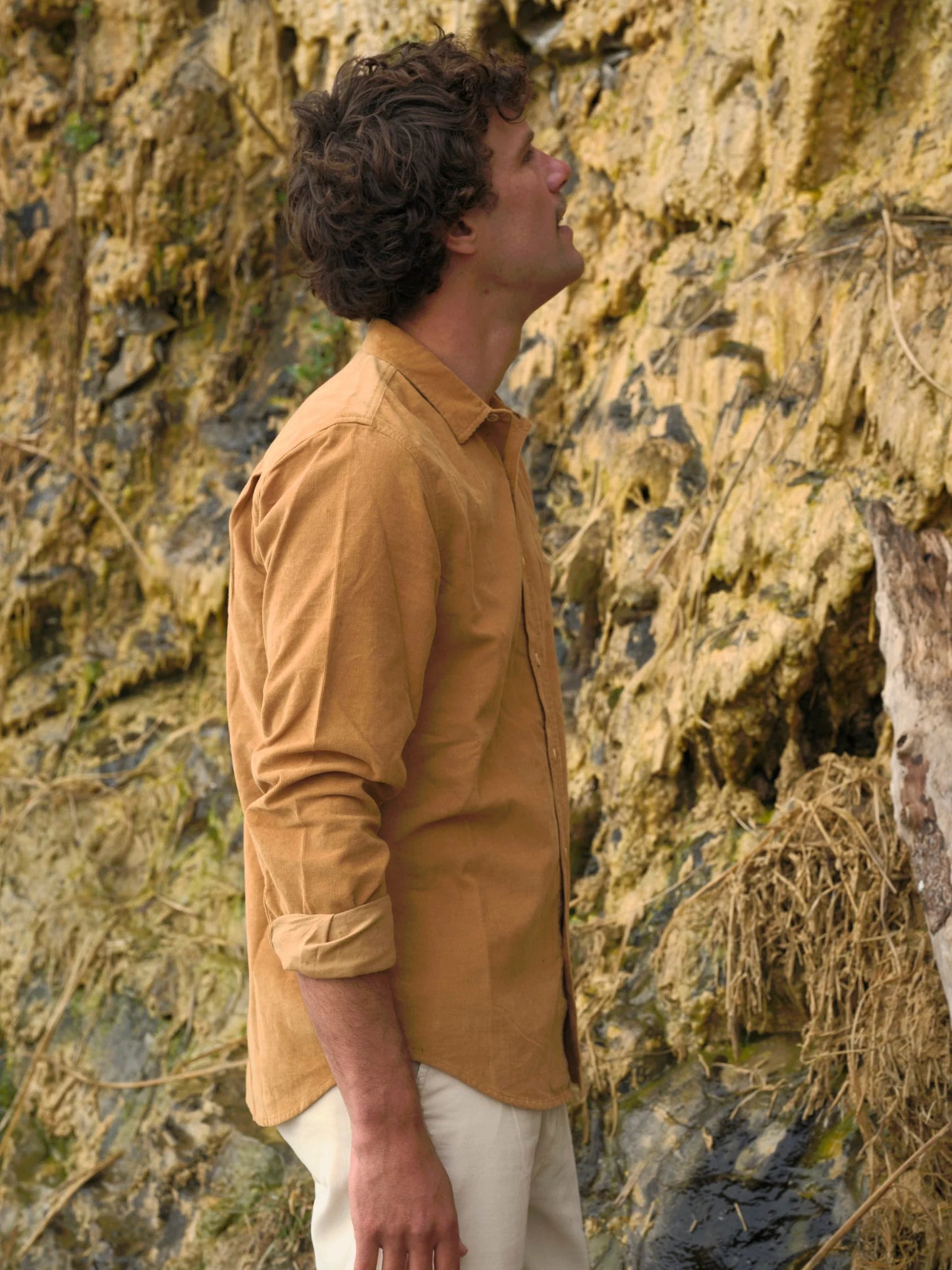 One Pocket Shirt in Ochre Corduroy